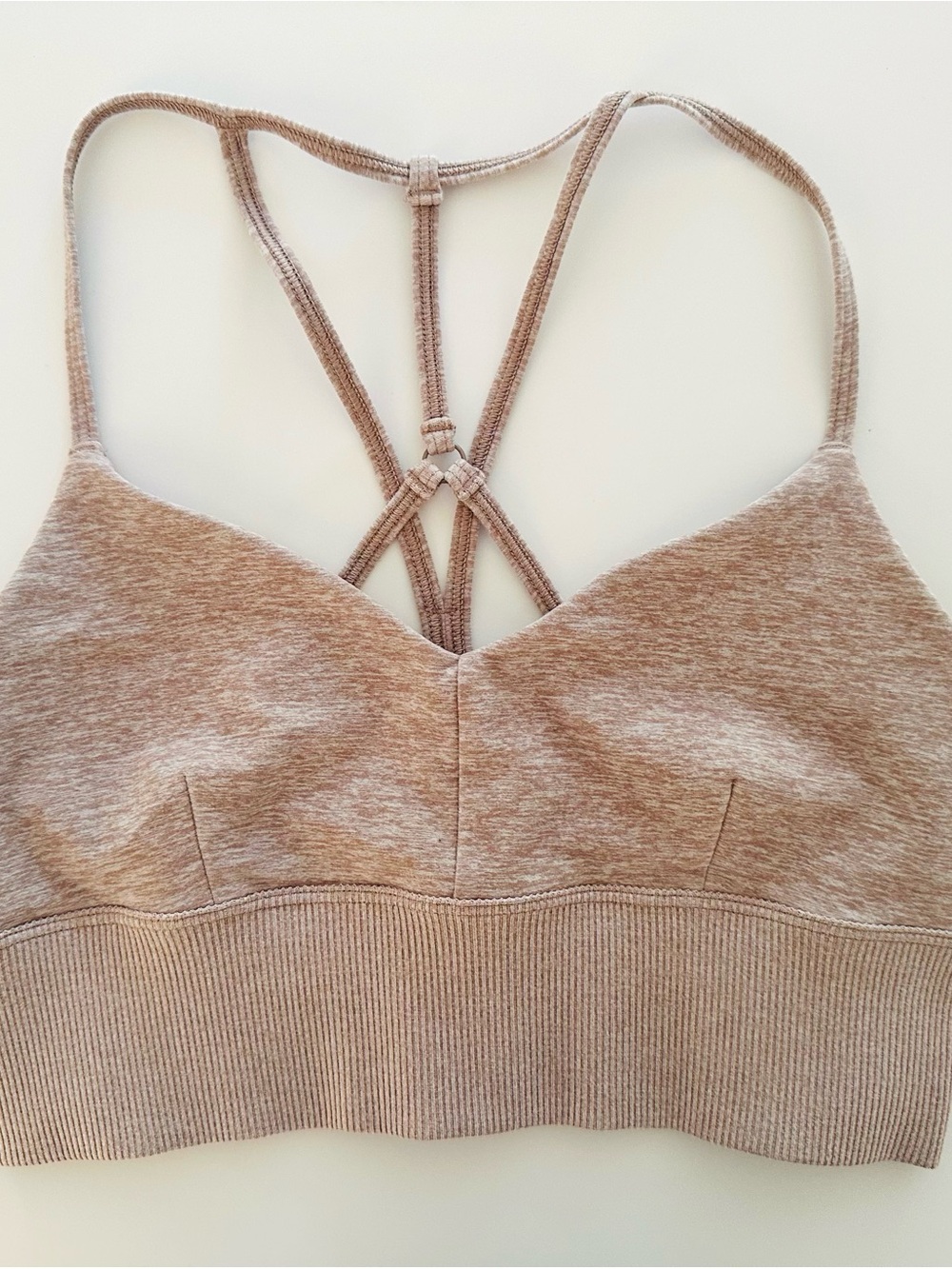 Alo Yoga, pristine sports bra, heathered rose, small